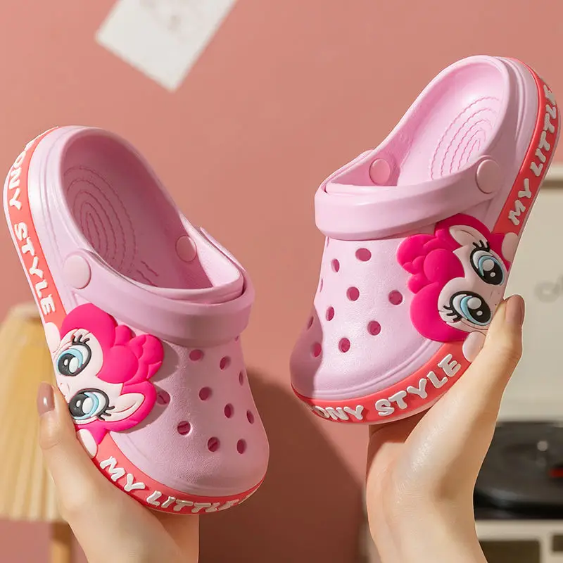 

My Little Pony Children's Slippers Women Summer Indoor Baby Children's Slippers Non slip Cute Princess Girls' Hole Shoes