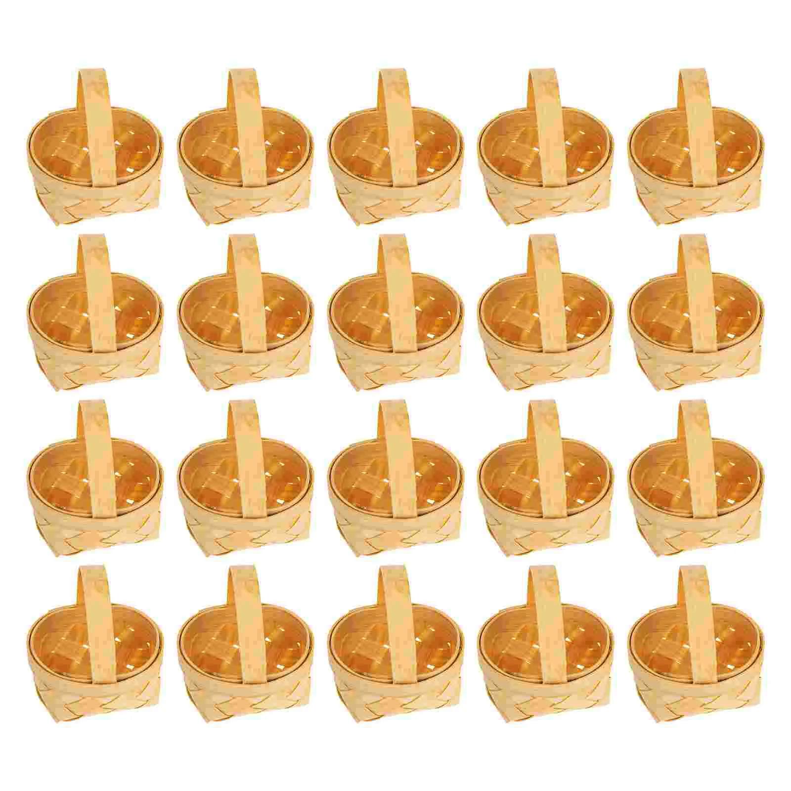 

20 Pcs Wood Chip Candy Hamper Handheld Baskets Weaving Mini Country Wedding Decorations Gifts Woven Big Playing House Wicker