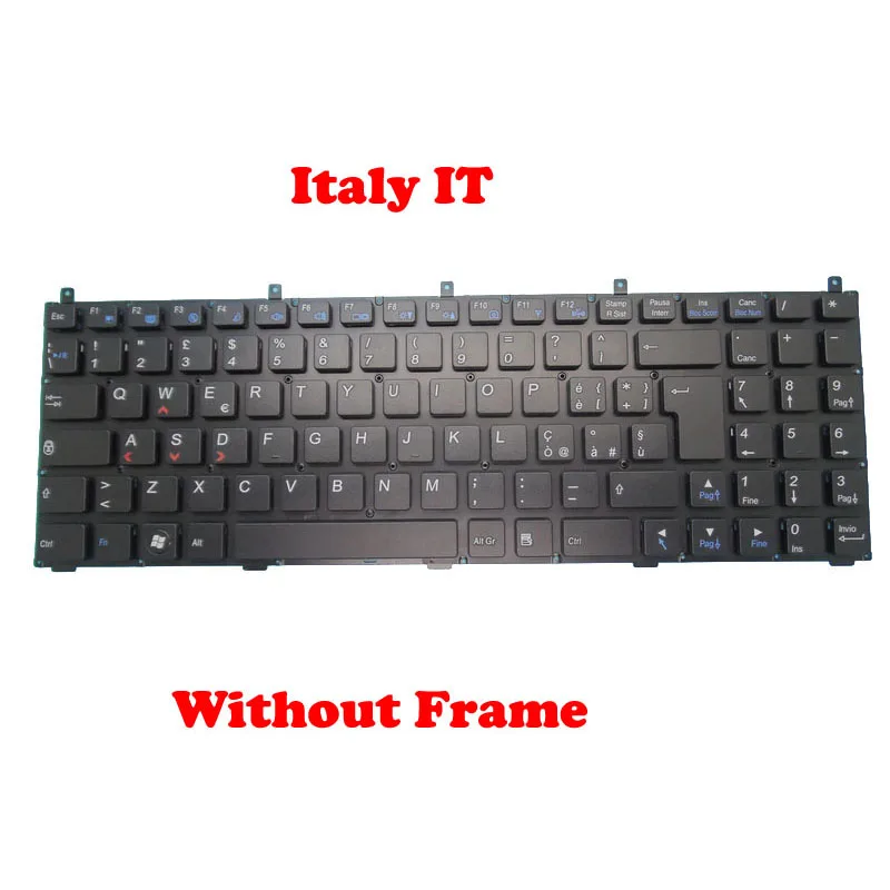 Клавиатура без подсветки UK BR GR IT SW для Entroware 15 дюймов 17