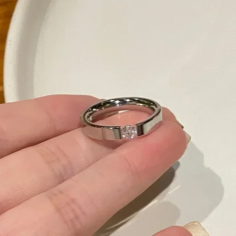 Модное кольцо из нержавеющей стали для женщин и мужчин, пара золотого цвета, кольцо с кубическим цирконием, свадебные украшения, подарок