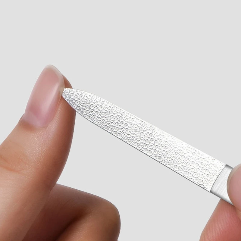 

Двусторонняя пилка для ногтей из нержавеющей стали, металлическая буферная пилка, пилки для маникюра для салона, дома, путешествий, высокая прочность