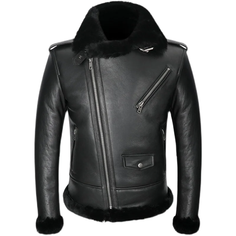 

Мужская зимняя куртка из натуральной овечьей шерсти на подкладке