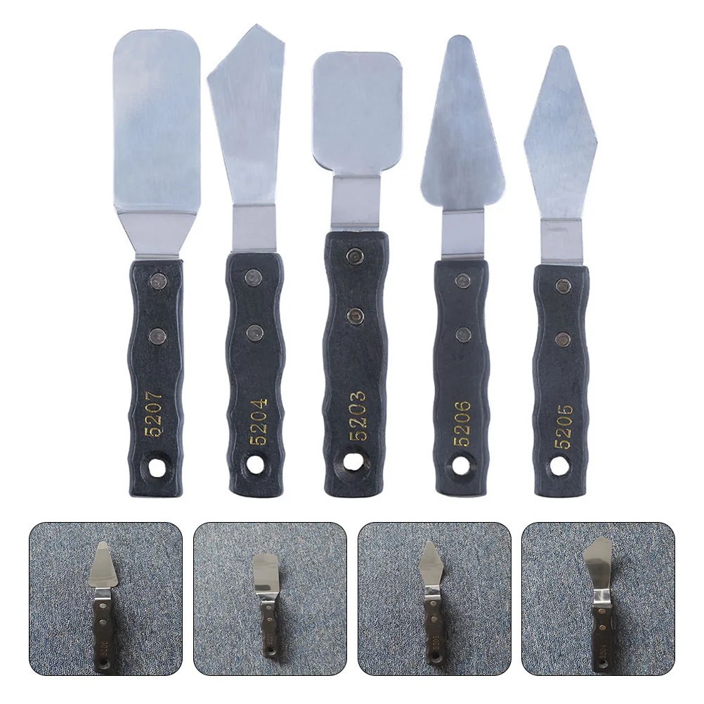 

5 Pcs Stainless Steel Painting Scrapers Painting Art Spatulas Oil Painting Supplies