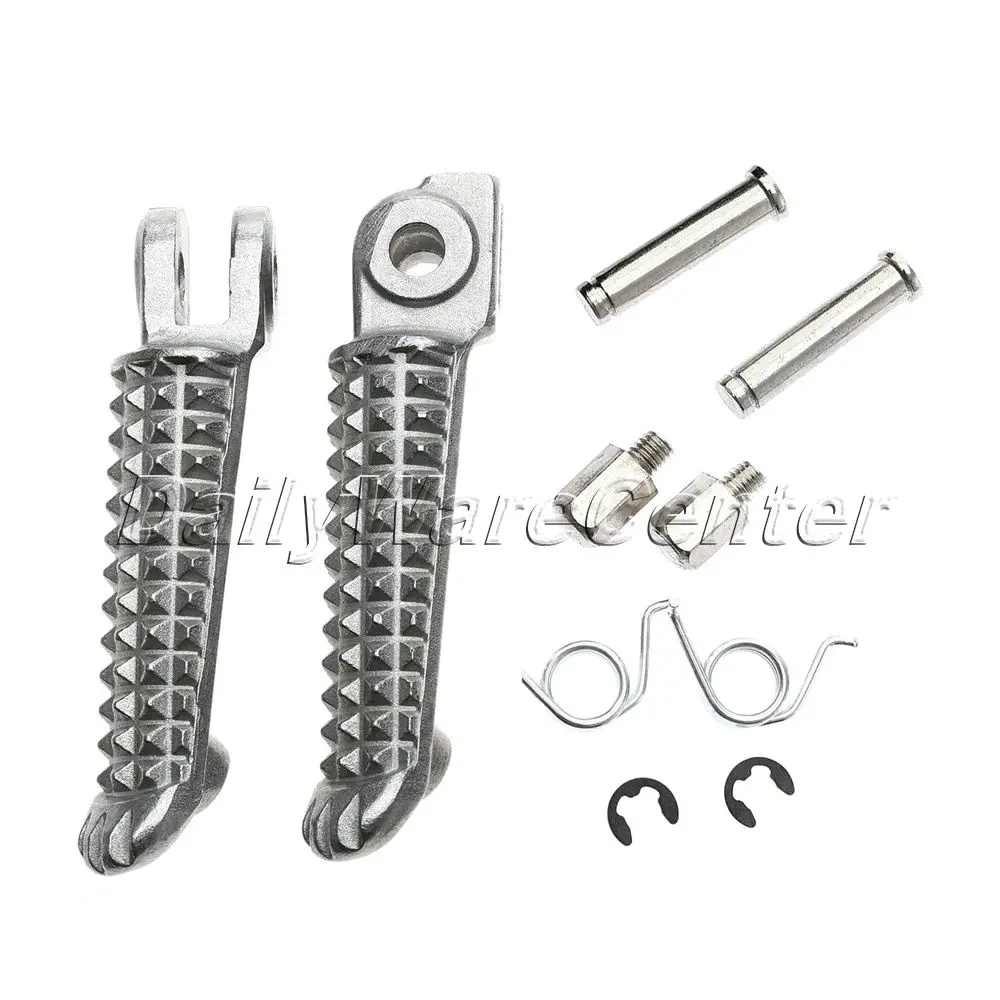 

Aluminum Motorcycle Front Foot Rests Silver Footrests Sportster Touring Foot Pegs for Yamaha YZF R1 98-14 YZF R6 99-12 R6S 03-08