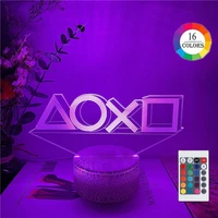 game letter logo 3d led night light for children bedroom decor touch switch 16 colors change decorative table lamp kids gifts