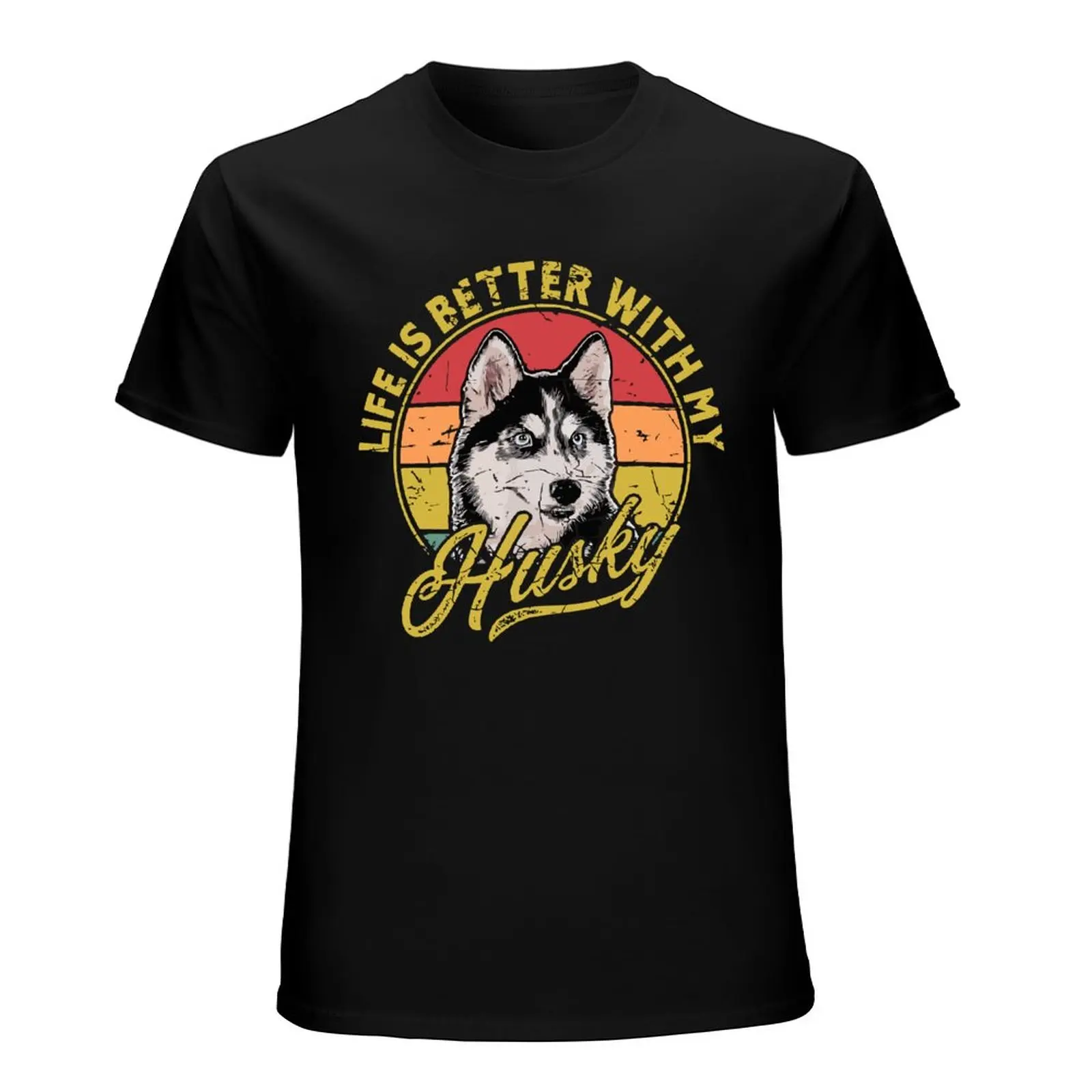 Больше дизайна Life Is Better with My Siberian Husky Dog Мужская футболка Футболки с круглым
