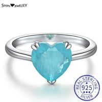 shipei classic 925 sterling silver heart 7 5ct paraiba tourmaline gemstone wedding engagement fine jewelry ring for women gifts