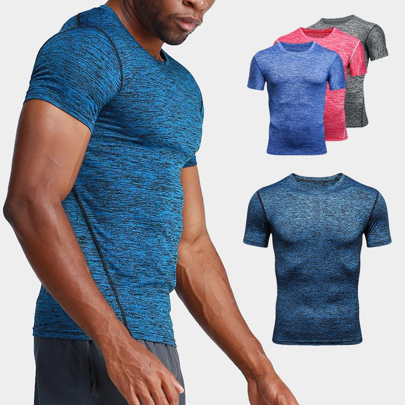 

Men's Running T-Shirts Breathable Sport Fitness Training Sportwear Quick Dry Compression Gym Bodybuilding T Shirts Sport Shirt
