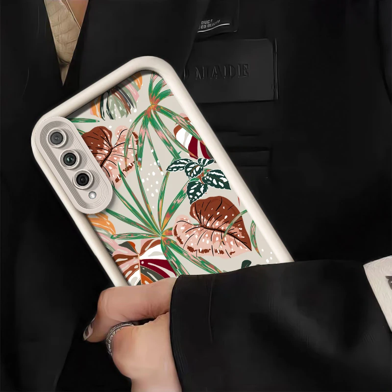 Painted Leaf Silicone Case For Huawei Honor 8X 9X Y7A X7 X9 X30 10I X50I Magic 5 6 Pro Shockproof Bumper Back Soft Phone Cover