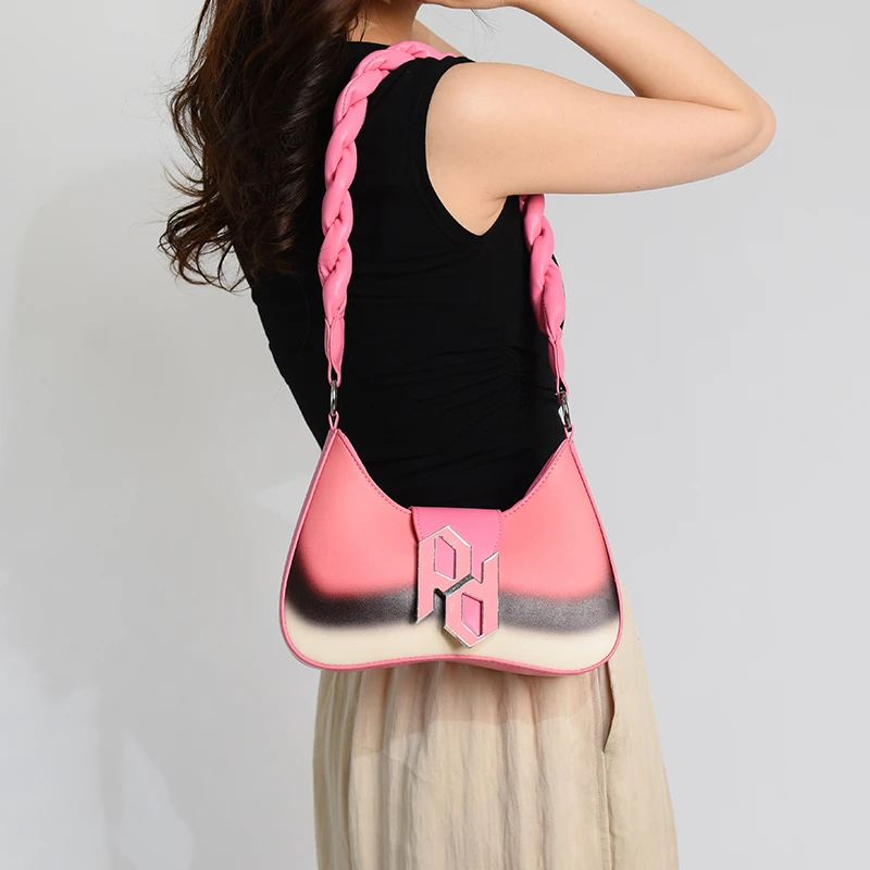 

Многоцветные модные сумки через плечо с цепочкой для женщин, роскошные дизайнерские высококачественные сумки через плечо, новинка 2023, Летние повседневные кожаные сумки
