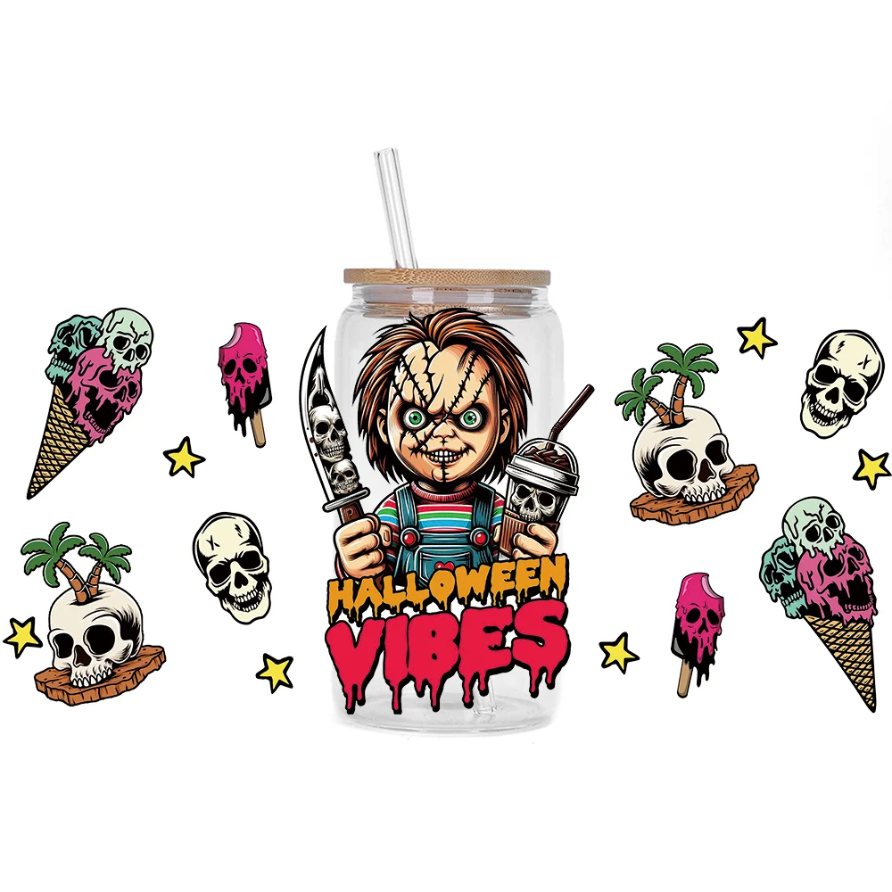 Серия фильмов ужасов Easy Peel водонепроницаемые наклейки сделай сам 3D переводы