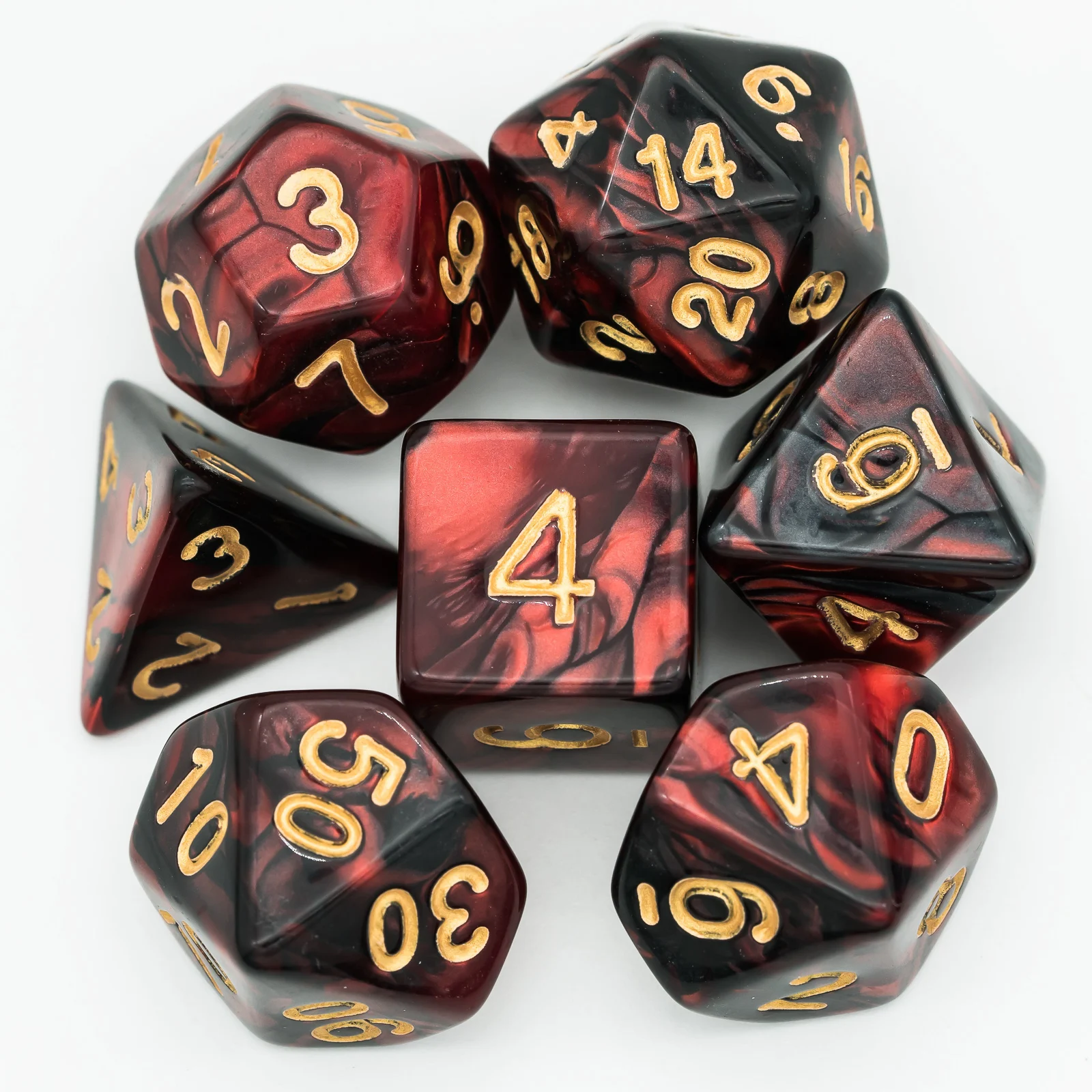 

7Pcs/Set Red/Black DND Dice Set Double-Colors Polyhedral Dice D4 D6 D8 D10 D% D12 D20 Polyhedral Dice for Board Game RPG Dice