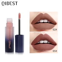 qibest sexy red matte velvet lip gloss nude liquid lipsticks waterproof long lasting nonstick cup makeup lip tint glaze