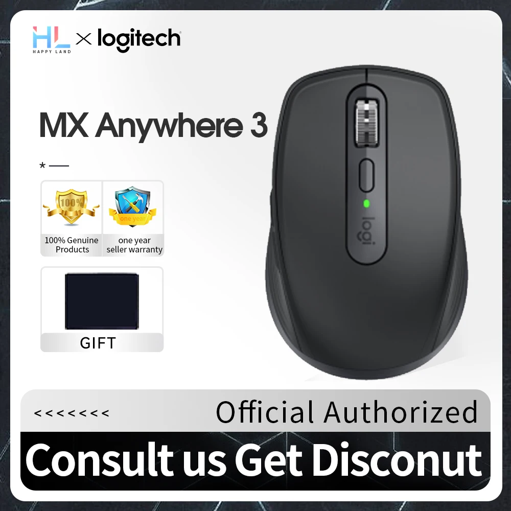 Оригинальная Беспроводная компактная эргономичная мышь Logitech MX - Цена: 5747.46