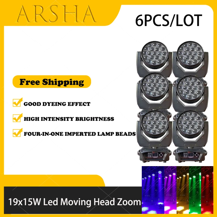 

6 шт., светодиодные диско-бары, диджейские Клубные сценические эффекты, 19x15 Вт