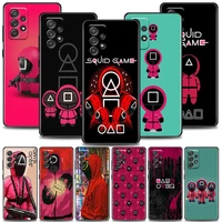 phone case for samsung galaxy a72 a52 a53 a71 a91 a51 a42 a41 note 20 ultra 8 9 10 plus cases cover cute squid game tv red green