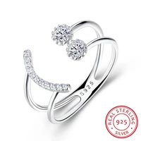 korean fashion ring geometric fashion opening sterling silver ring