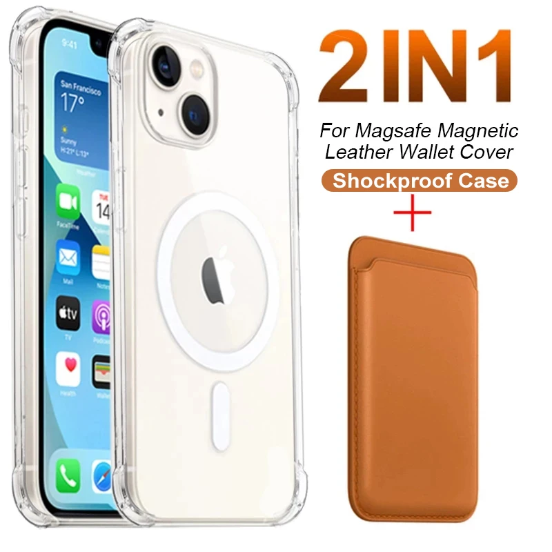 

For Magsafe Magnetic Wireless Charging Case For iPhone 13 11 12 Pro MAX Mini XR X XS 7 8 Plus SE 20 Magnetic Card Holder Wallet