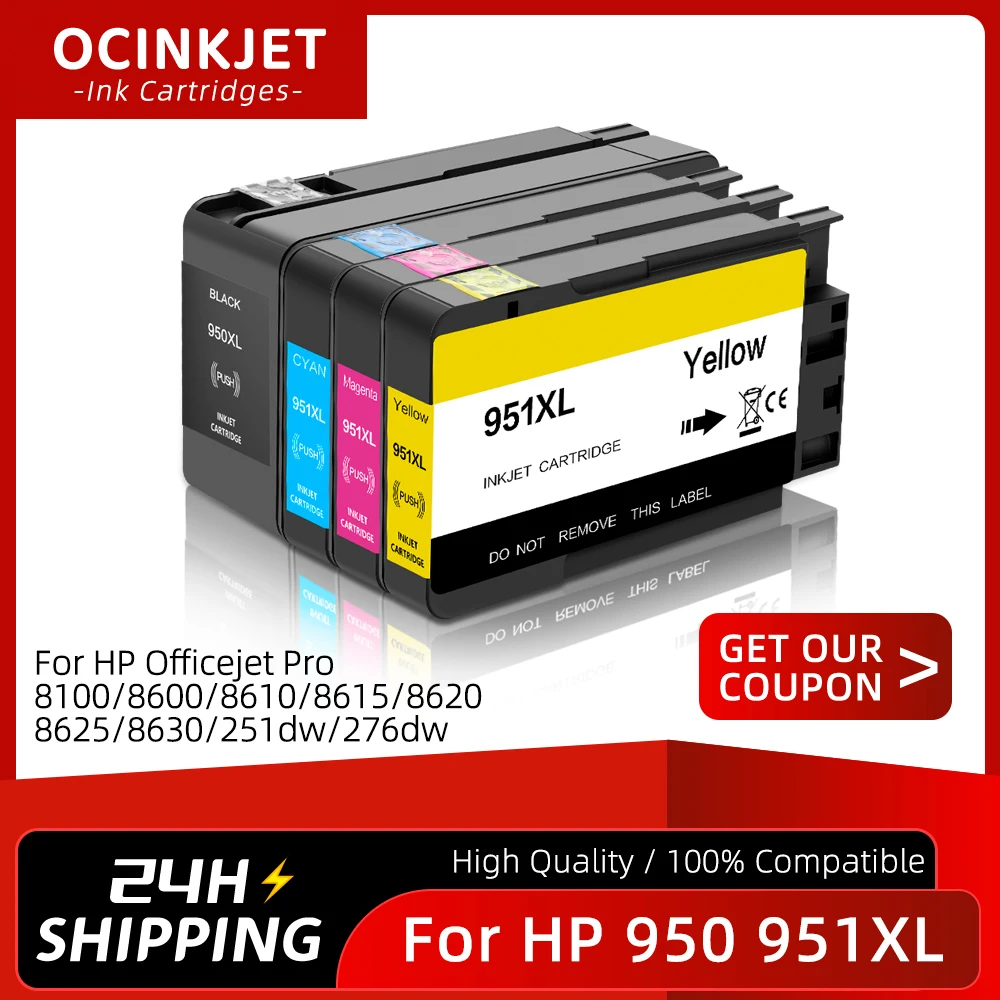 Совместимый картридж для HP 950 951 950XL 951XL Officejet Pro 8100 8600 8610 8615 8620 8625 8630 8640 251dw 276dw
