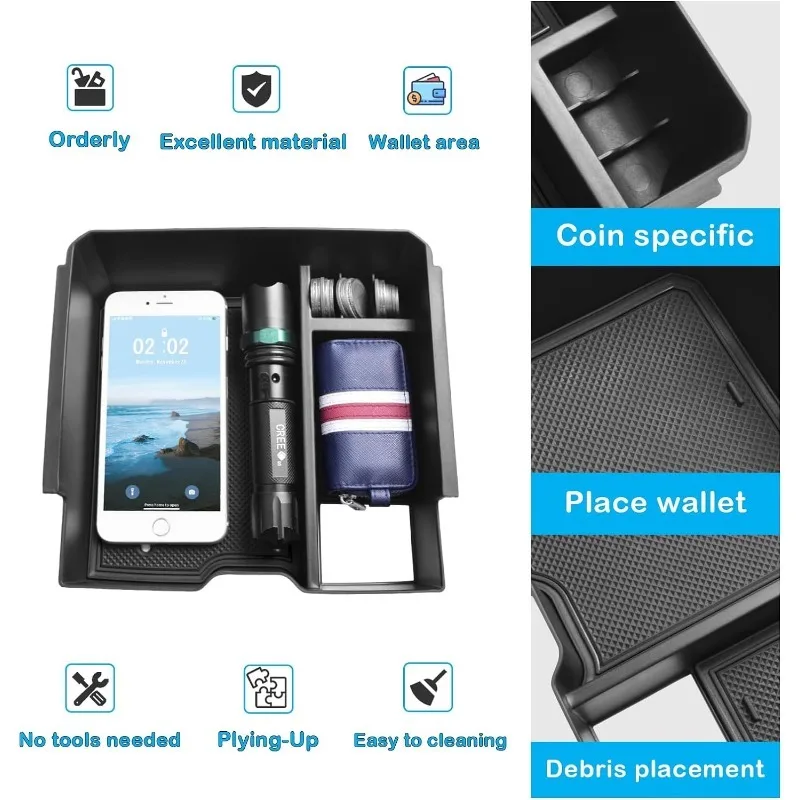 Органайзер центральной консоли совместимый с 2024 вставными лотками для