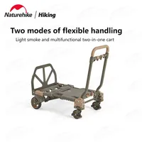 Naturehike 2 Mode Portable Camping Folding Trolley Cart Four-Wheel Or Two-Wheel Picnic Hiking Travel Luggage Shopping Cart