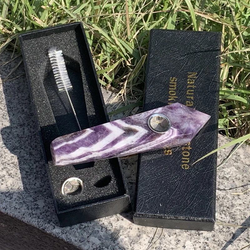 

Natural Crystal Wand Gemstone Pipe Rose Quartz Smoky Pipe Rod Treatment Amethyst Point Smoking Tube Health Energy Stone Crystals