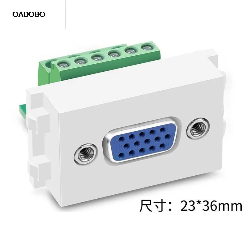 

Type 128 VGA module panel 15-pin VGA socket 3 + 6 ground module free welding module 86 panel