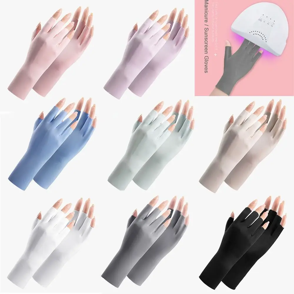 

Anti -Uv Rays Sunscreen Gloves Protect Mittens Nail Painting Gloves Colorful for Women Drive Nail Enhancement