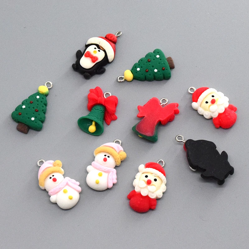 20 шт./партия Новогодние подвески в виде колокольчика пингвина снеговика