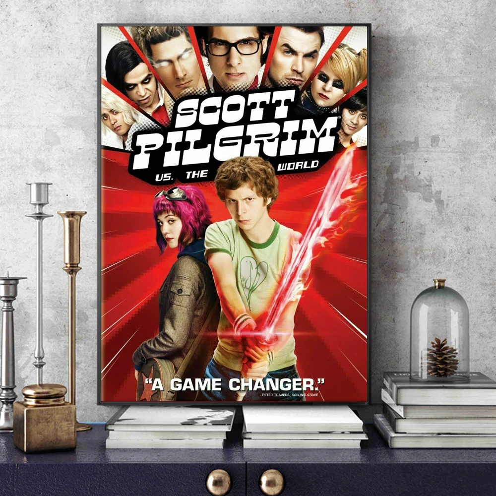 Картина на холсте постеры HD принты Классический Скотт Пилигрим против мира кино