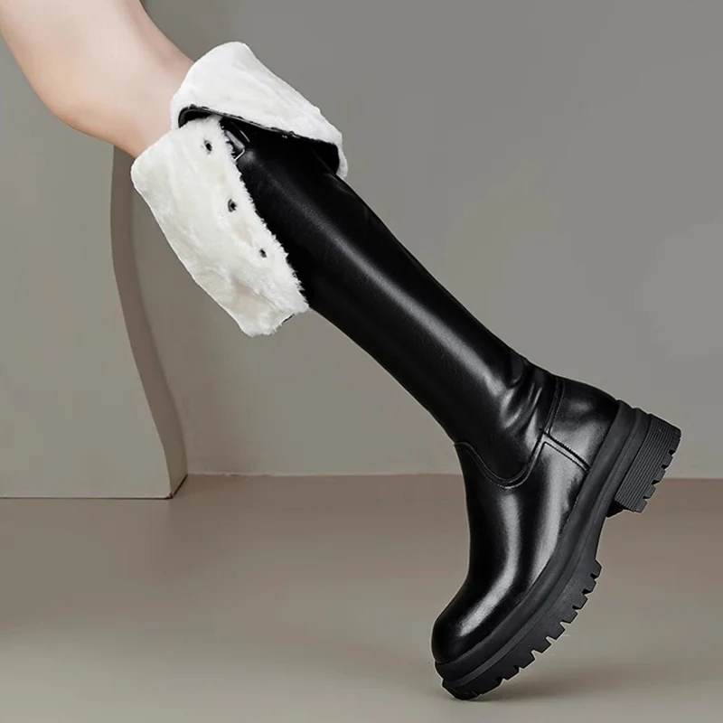 Женские зимние высокие сапоги выше колена из искусственной кожи новые короткие
