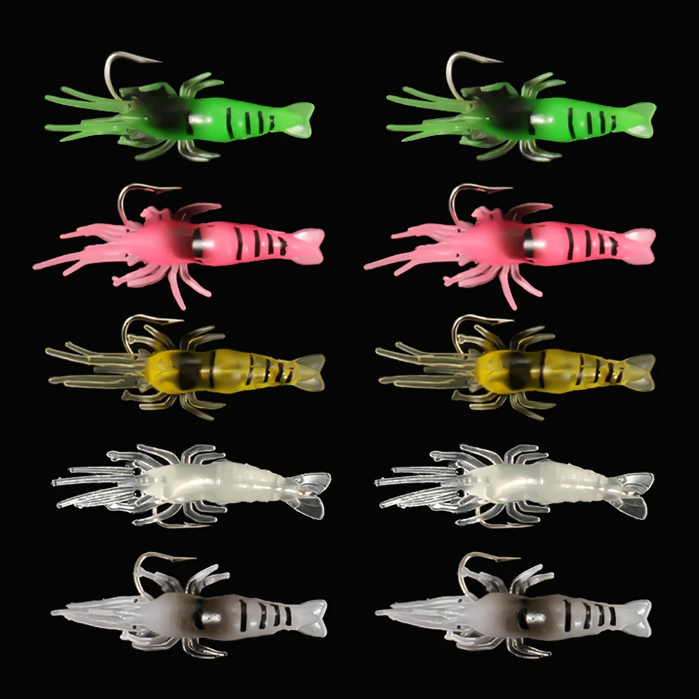 Приманка для креветки мягкая искусственная Рыбалка со свежим вкусом светящаяся