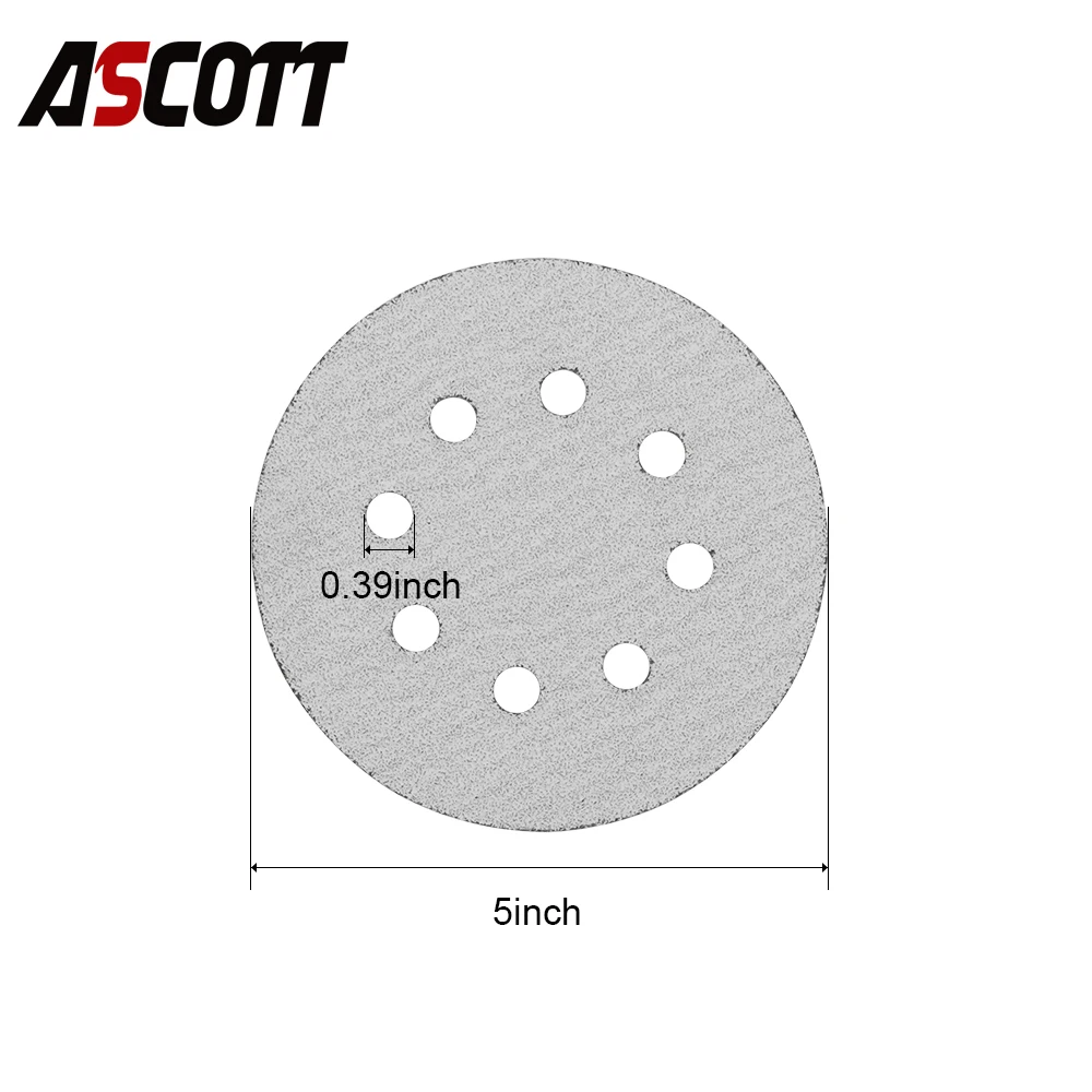 Водонепроницаемые шлифовальные диски 5 дюймов 125 мм 8 отверстий зернистость 60-1000