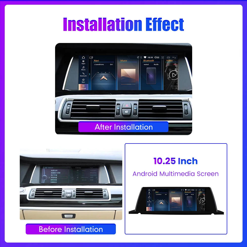 Фото Автомобильное радио Linux с Bluetooth для BMW 5 серии GT F07 2010-2017 CIC NBT, беспроводной Carplay, Android, GPS-навигация, мультимедийное воспроизведение №1