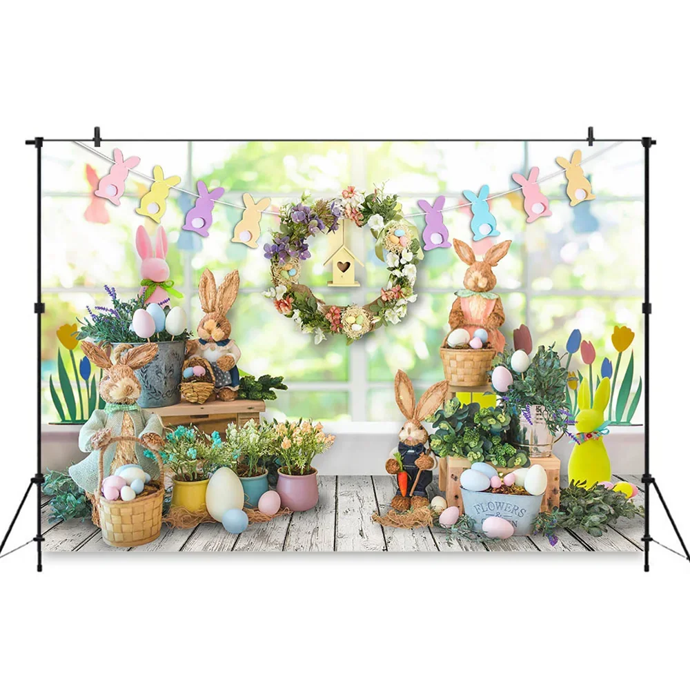 Фон для фотосъемки с изображением пасхального кролика