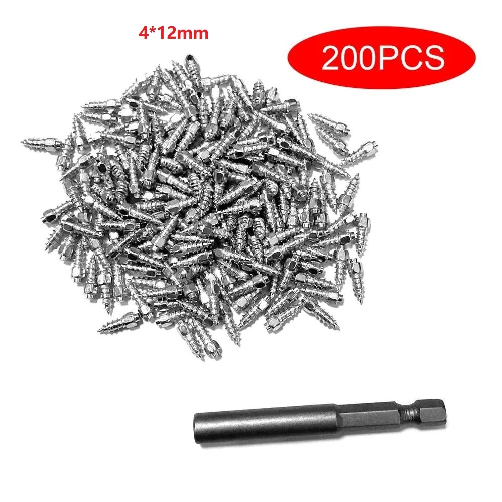

200 шт., 9 мм, 12 мм, шпильки для автомобильных шин, противоскользящие винты, гвозди, авто, мотоцикл, велосипед, грузовик, внедорожные шипы, анти-ледовые шипы, шипы для зимней подошвы