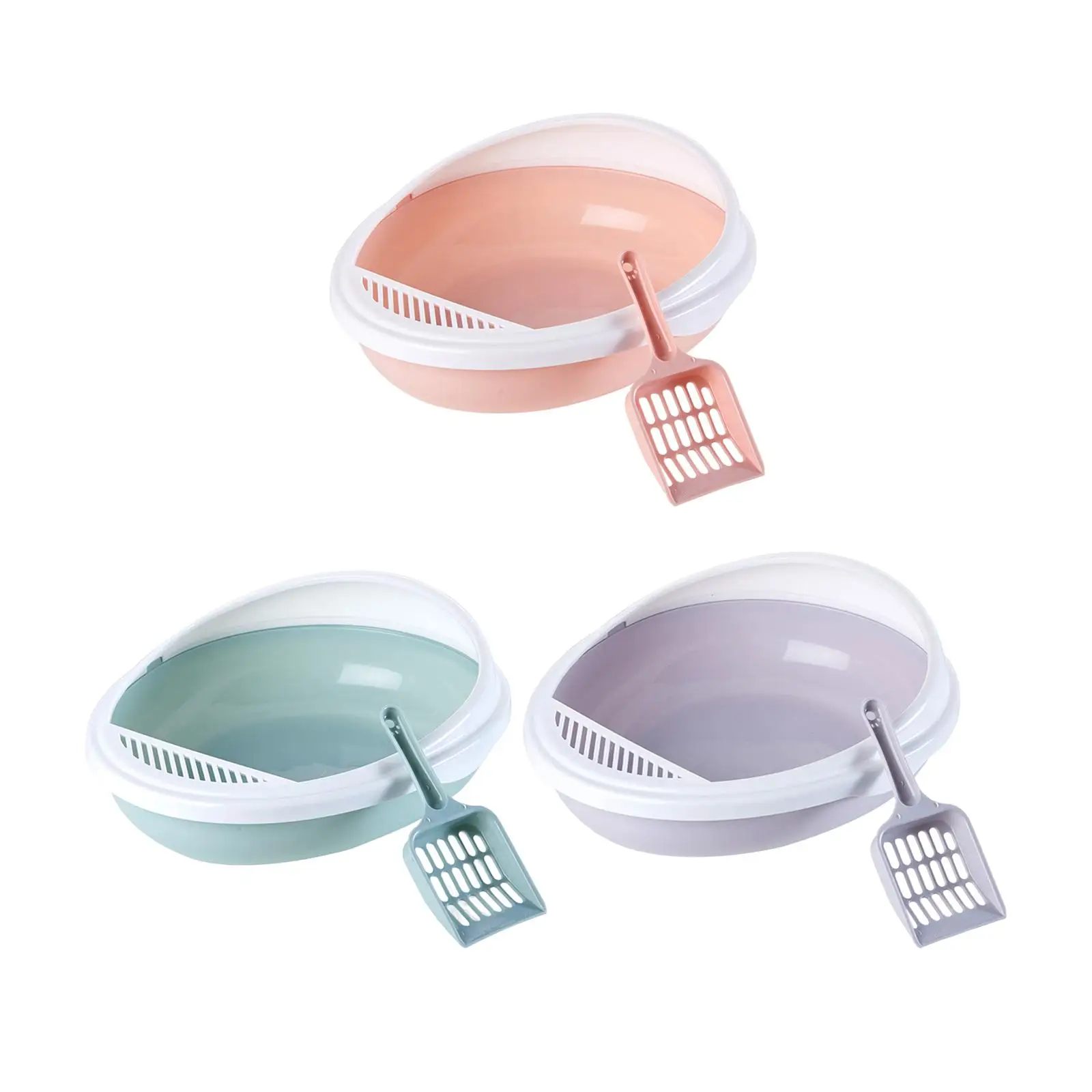 With Scooper With Rim With Spray And Guard Cat Litter Box With Frame Cat Litter Tray Kitty Litter Pan