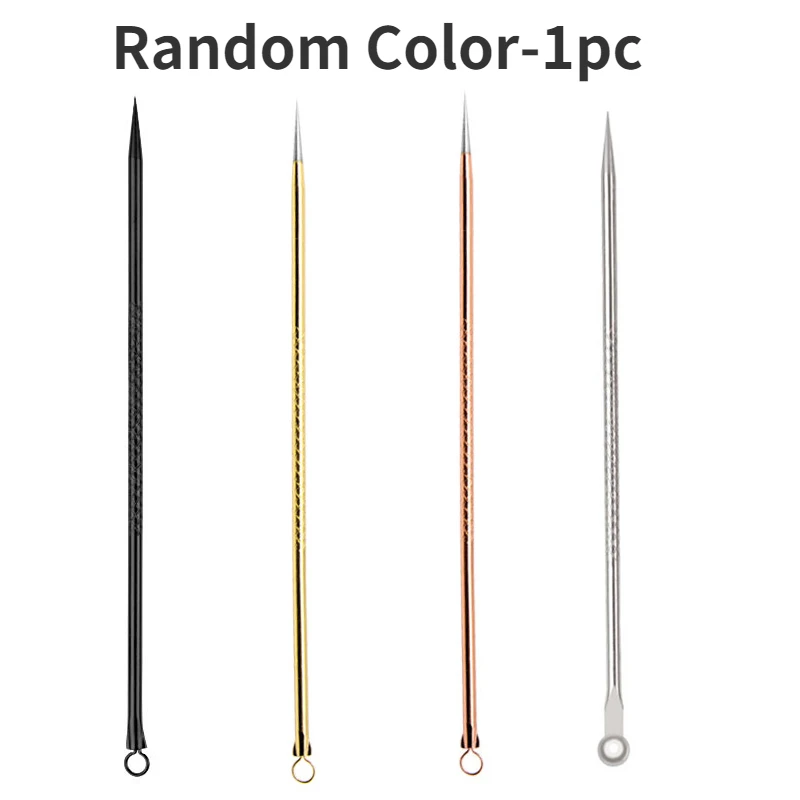 

Double Head 8.5cm Stainless Extractor Blackhead Remover Needles Dots Cleaner Acne Blemish Remover Set Black Spot Pore Cleanser