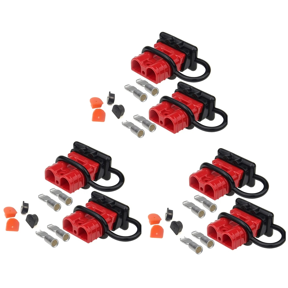 

6 Sets for Anderson Style Plug Connectors 50A 12-36V Battery Quick Disconnect Wire Harness Plug Kit for Forklift (Red)