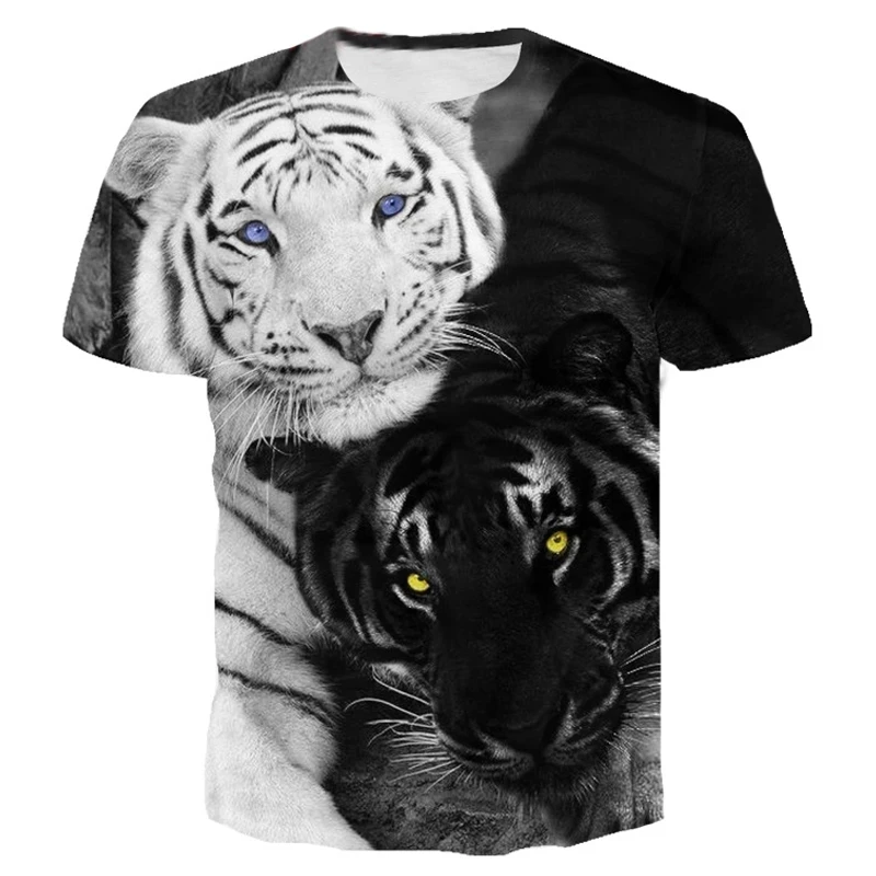 

2022 Tiger Year 3D Print Animal Tiger Tops Men's Women's t-shirts Casual O-Neck Loose Male Clothing Breathable oversized T-shirt