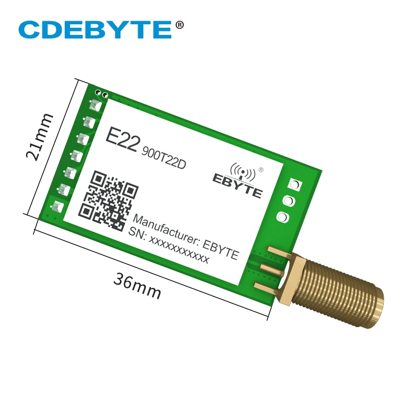 5Pcs SX1262 LoRa Module 915MHz 868MHz Wireless RF Long Distance 22dBm E22-900T22D FEC SMA-K Antenna Transceiver and Receiver