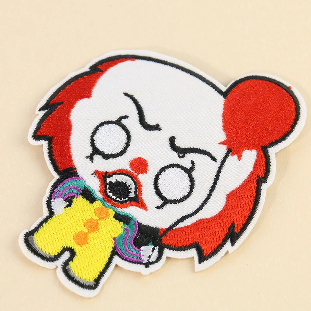 Cartoon Q Version Clown Clownish Doll Embroidery Applique Iron on Patch Apparel Sewing Patterns Supply DIY Child T-shirt Decor