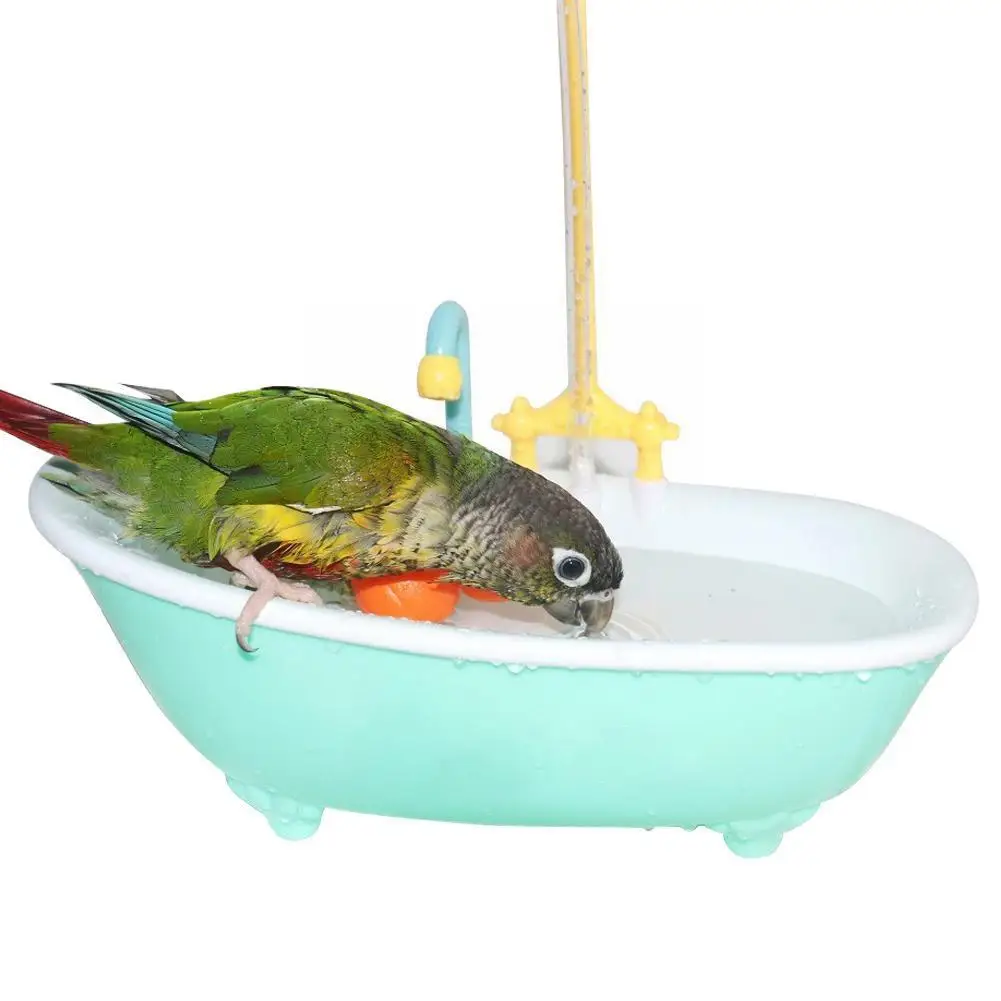 

Parrot Automatic Bathtub Bird Bath Tub Bird Parrot Bowl Bathing Birdbath Feeder Parrot Shower Fountain Accessories Tub Show J5u0