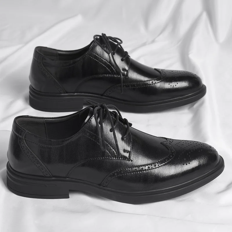 

Мужские Оригинальные кожаные туфли-оксфорды на шнуровке, деловые повседневные туфли дерби для мужчин