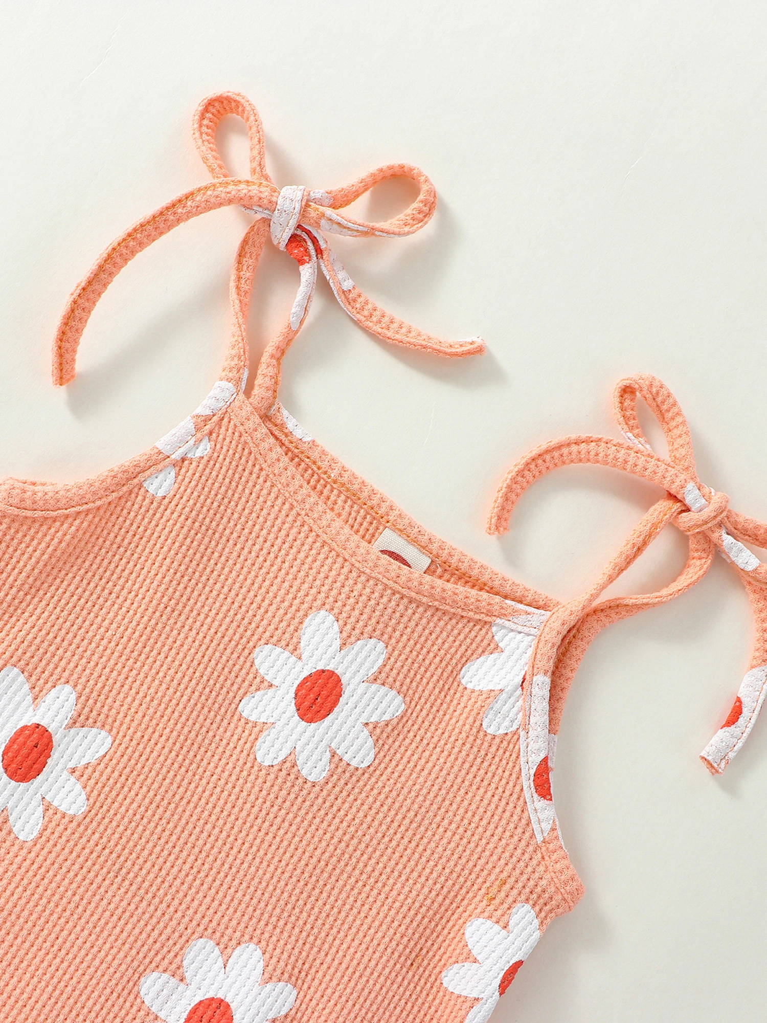 

Baby Girls Sleeveless Floral Dress with Tie-up Straps - Cute and Casual Summer Clothing for Toddler Children 0-5 Years