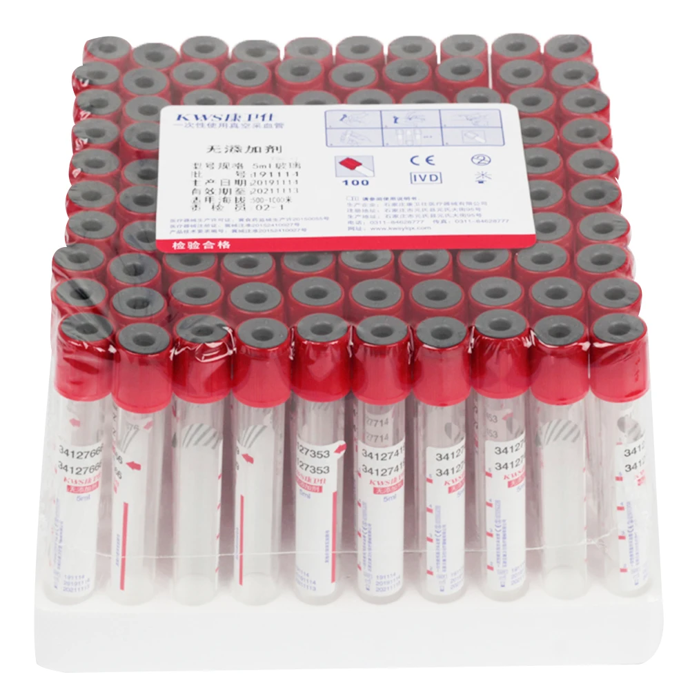 

100 шт., одноразовые вакуумные контейнеры для забора крови с отрицательным давлением, 5 мл/10 мл