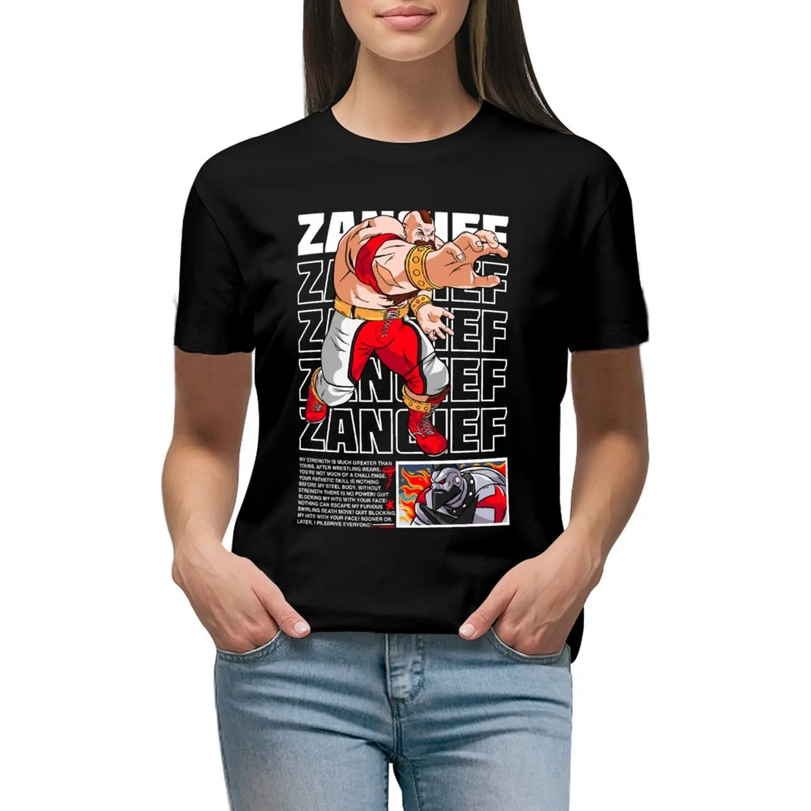 Футболка Zangief для женщин смешные Большие размеры