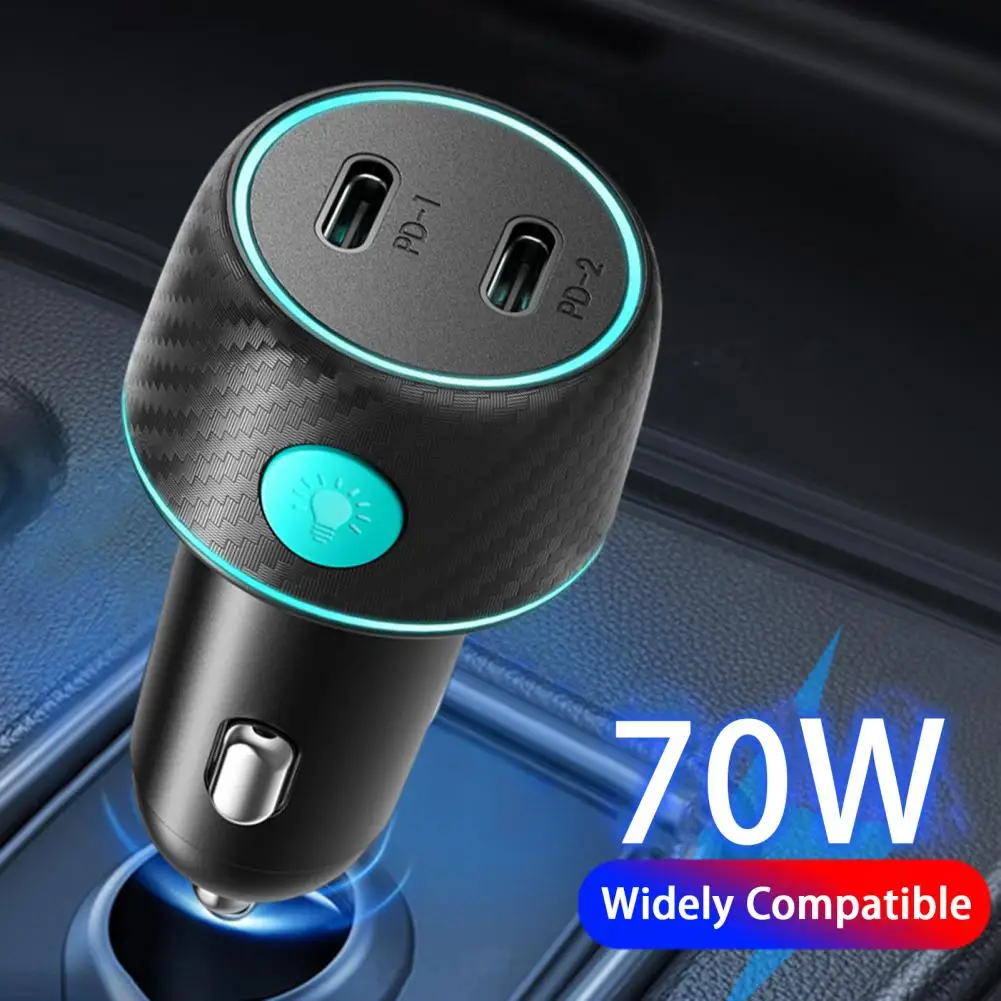 

Auto Mobile Phone Charger Excellent Dual Port USB Controllable Light Car Cellphone Charger Phone Accessory