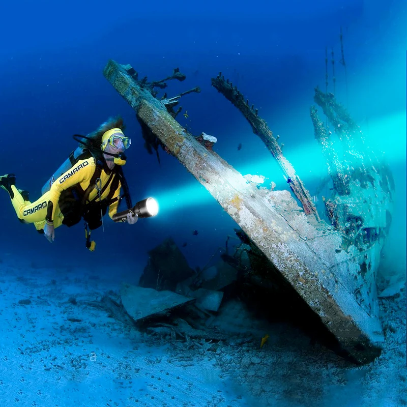 Сверхмощный светодиодный фонарик для дайвинга профессиональный фонарь IPX8