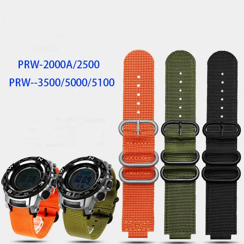 Подходит для серии Casio PROTREK prw-2500t/3500/5000/5100/5000 нейлоновый ремешок часов НАТО 18 мм